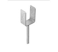 141mm x 120mm x 60mm Heavy Duty Post Base Concrete Anchor Support for Pergola Terrace Gazebo U Bracket Decking Spike (Pack of 6)