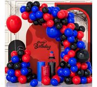 141PCS Black Red Blue Balloon Arch Kit, for Hero Themed Party Decorations