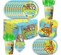 141pcs Soby Birthday Tableware Decorations Party Plates Cups Theme Napkins Tablecloth for Party Decoration Supplies Pack
