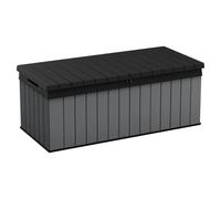 (142.5 x 65.5 x 54.5 cm (W x D x H)) Keter Outdoor Storage Box Garden Storage Chest Cushion Box Darwin 670 L Grey
