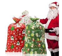142*92cm Jumbo Christmas Bags Reusable Extra Large Christmas Sacks with Gift Tag,3p Giant Gifts Bag Red Green White Gift Wrapping Bag for Winter Holiday Party Favors Oversize Xmas Present Storage Bags