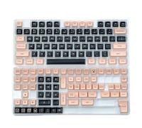 142 Keys Green And White SA Profile PBT Keycaps, Custom Double Shot Keycaps For MX Switches Mechanical Keyboard(Black and Pink)