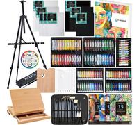 142-piece Deluxe Artist Painting Set With Aluminum And Solid Beech Wood Easel, 108 Paints, Black