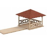 14263 Noch HO Gazebo for Events in Wood for Fishermen in Laser Cut Kit
