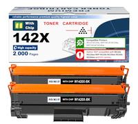142X W1420X Toner Cartridge with Chip Compatible for HP 142A W1420A for HP LaserJet M110 M110w MFP M139 M139w M140 M140w Printer ( 2 Black )