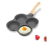 143 4-Hole Egg Frying Pan 4- Pan Non-stick Frying Pan 4-Cup Egg Frying Pan Stone Coating Egg Cooker Pan Compatible with All Heat Sources,for Egg Burger/Breakfast Pancake