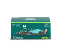 Bburago Formula 1 F1 Asto Martin AMR 23 Alonzo with Helmet (2023) - 1:43 Scale - In credibly Detailed Die-Cast Replica Collectible Race Car, Blue