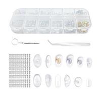 143 Piece Glasses Repair Kit, Glasses Silicone Nose Pads, Glasses Repair Tool with Screwdriver, Glasses Temple Caps, Screw Glasses Pads, Glasses Silicone Pad Holder