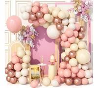 143PCS Cream Balloon Arch Kit, Beige Balloons for Birthday Party Decoration
