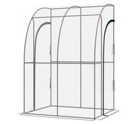 143X118X212Cm Outdoor Walk-In Lean To Wall Tunnel Greenhouse With Roll Up Doors