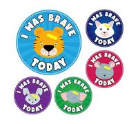 144 Animal Bravery Stickers for Children, Teachers & Parents - Colourful, Easy Peel With Strong Adhesive Glue [144 30mm]