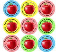 144 Apples Personalised 30 mm Reward Stickers for School Teachers, Nursery