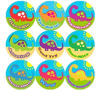 144 Big Colourful Dinosaur 30mm School Reward Stickers for Teacher, Parent,