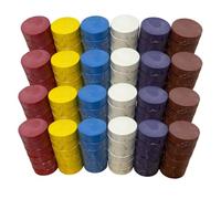 144 Class Pack Tempera Colour Tablets Painting Home, School, Art & Design Blocks, Paint, Watercolour, 24 Yellow, 24 White, 24 Purple, 24 Crimson, 24 Red, 24 Cyan, 57 mm x 19 mm (144 Class Pack)