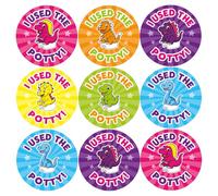 144 Cute Dinosaur Potty Training Reward Stickers for Children, Nurseries & Parents - Colourful, Easy Peel Stickers with Strong Adhesive Glue [144 30mm Stickers]
