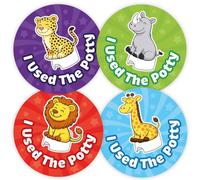 144 Cute Safari Animals Potty Training Reward Stickers for Parents, Child Minders and Nurseries 30mm