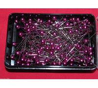 144 Dressmaking Craft Pearl Headed Pins - Pink