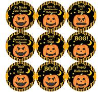 144 Halloween Pumpkins 30mm School Reward Stickers for Teacher, Parent,