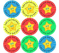 144 Happy Star Personalised 30 mm Reward Stickers for School Teachers, Parents and Nursery
