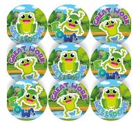144 Hoppy Frogs Praise Words 30 mm Reward Stickers for Schools, Teachers and Parents