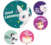 144 I Listened Today Reward Stickers For Children, Teachers & Parents - Colourful, Easy Peel Stickers With Strong Adhesive Glue [144 30mm Stickers]