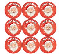 144 I Met Santa Christmas Stickers For Children, Teachers & Parents - Colourful, Easy Peel Stickers With Strong Adhesive Glue [144 30mm Stickers]