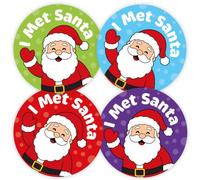 144 I Met Santa Stickers For Children, Santa's Grotto (30mm)