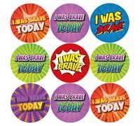 144 I Was Brave Today Reward Stickers For Children, Teachers & Parents - Colourful, Easy Peel Stickers With Strong Adhesive Glue [144 30mm Stickers]