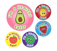 144 I'm a Healthy Eater Stickers For Children, Teachers & Parents - Colourful, Easy Peel Stickers With Strong Adhesive Glue [144 30mm Stickers]
