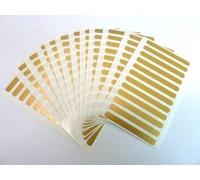 144 Labels, 50x5mm Rectangle, Matt Gold, Colour Code Stickers, Self-Adhesive Sticky Coloured Labels