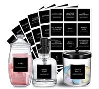 144 Laundry Room Labels Preprinted Set, Prefdo Black Minimalist Water/Oil Resistant, Self Adhesive Home Organizing Stickers for Laundry Room,Linen Closet,Bathroom,Cleaning Supplies