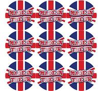 144 Made in The UK 30mm Union Jack Stickers Glossy Great Britain Labels