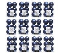 144 Midnight Blue Christmas Baubles Shatterproof Tree Decoration 6cm