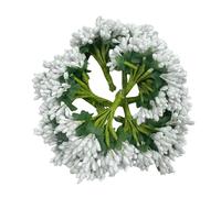 144 Mini Pistil Artificial Flower Stamen and Soft Stem, 20mm Tiny Berries for Wedding, Bridal Hair Clips, Cake Topper, Wrist Corset Lapel, Candle Rings and