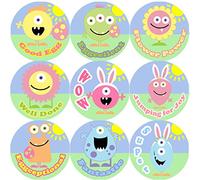 144 Monster Easter Praise Words 30mm School Reward Stickers for Teachers