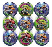 144 Monster Truck Children's Reward Stickers - 30mm - Teacher Parents School