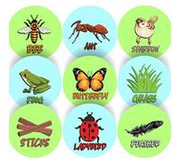 144 Outdoor Scavenger Adventure Camping Stickers - 30mm - Glossy Reward Stickers for Scouts Forest School