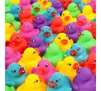 144-Pack Mini Ducks, Mini Colorful Rubber Duckies Bath Toy for Kids,Float & Squeak Small Colorful Ducks Bathtub Toys,Bulk Mini Rubber Ducks Toy