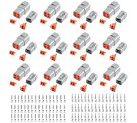 144 PCS Deutsch DTP Connector Kit 4 Pin Automotive Waterproof Connectors 12 sets with Size 12 Stamped Contacts Gauge 14-12 AWG Wire Size,25A