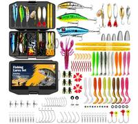 144 PCS Fishing Lures Mixed, Baits Kits with Tackle Box | Including Crankbaits, Spoon, Hooks, Minnows, Jigs and other accessories, Fishing Gear Gifts for Freshwater Saltwater Anglers
