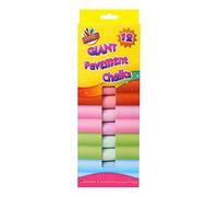 144 Pcs Giant Bright Coloured Chalks Chunky Pavement Washable Fun For Children 6 Super Vibrant Colours - Outdoor - Garden School Drawing Games - Artists Imagination - Toddler - Chalkboard