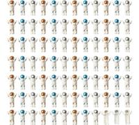 144 Pcs Mini Astronaut Figurines Bulk Small Plastic Spaceman for Outer Space Party Decorations Cake Toppers DIY Crafts School Projects Collectibles Cute Resin Astronaut Sculptures