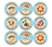 144 Personalised 30mm Beach Holiday Reward Stickers for School Teachers, Parents and Nursery