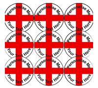 144 Personalised 30mm St George's England Flag Reward and Craft Stickers for School Teachers, Parents and Nursery