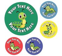 144 Personalised Caterpillar Reward Stickers For Children, Teachers & Parents - Colourful, Easy Peel Stickers With Strong Adhesive Glue [144 30mm Stickers]