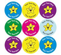 144 Personalised Cute Smiling Star Reward Stickers For Children, Teachers & Parents - Colourful, Easy Peel Stickers With Strong Adhesive Glue [144 30mm Stickers]