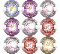 144 Personalised Gymnastics 30mm Reward Stickers for Teachers, Parents, Dance