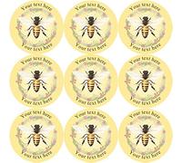 144 Personalised Honey Bee 30mm Glossy Stickers Home Crafting Gift Packaging Seal Labels
