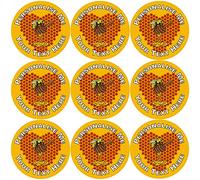 144 Personalised Honey Hearts 30mm Glossy Reward Stickers