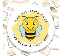 144 Personalised I've Been a Busy Bee Reward Stickers For Children, Teachers & Parents - Colourful, Easy Peel Stickers With Strong Adhesive Glue [144 30mm Stickers]